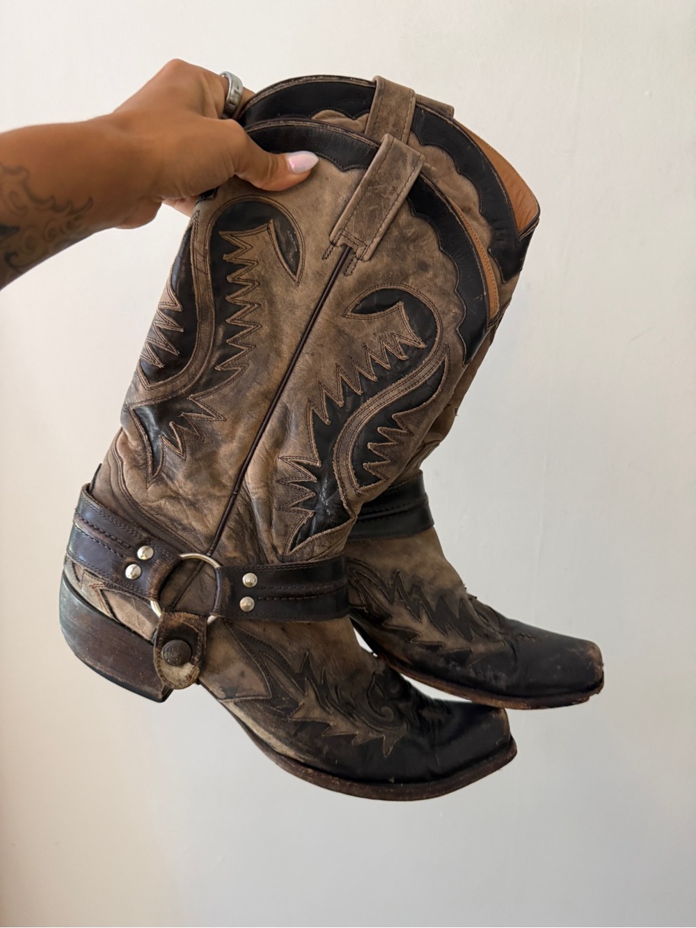 Stetson Tan Leather Interior Cowboy Boots
